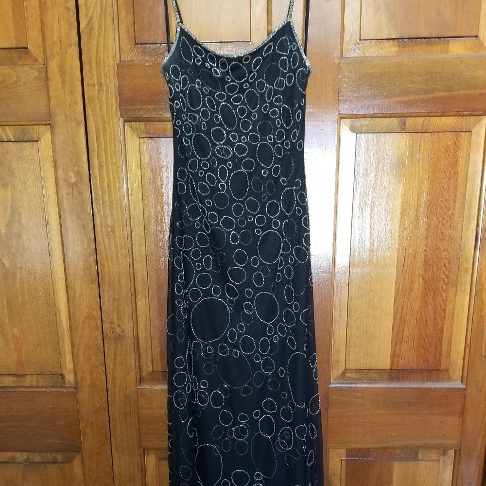 Long Black Gown With Rhinestones